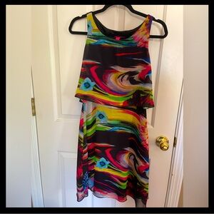 Betsey Johnson watercolor floral colorful dress